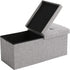 CUYOCA Storage Ottoman Bench, Foldable Seat Footrest with 75L Storage Space, Grey Linen Fabric