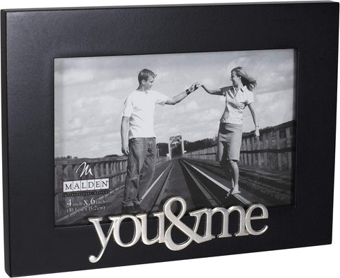 Malden International Designs Expressions You and Me Black Wood Picture Frame, 4x6