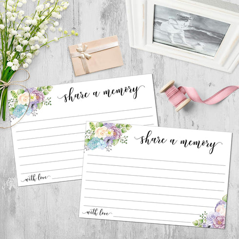 321Done Share a Memory Card - 50 Cards, 4" x 6" for Life Celebrations, Made in USA, White Floral