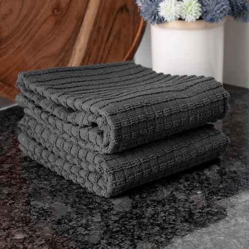 Ritz Royale Collection Kitchen Towel Set - 100% Combed Terry Cotton, Highly Absorbent, Oversized, 28" x 18", 2-Pack,