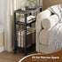 HET007BK1 Heybly Small Narrow Side Table for Small Space, Thin Bedside Table with Storage Basket, Skinny End Table