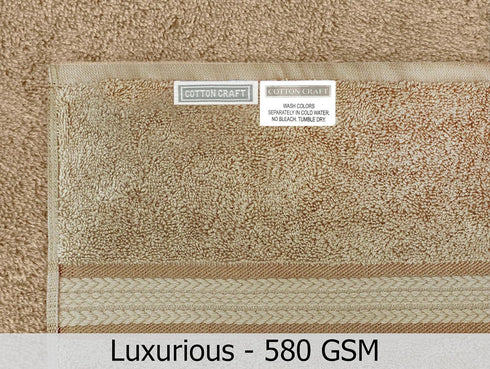 6 Pack 16x28-100% Set 580 COTTON CRAFT Ultra Soft Hand Towels - - Cotton Face Towel - Absorbent Quick Dry Everyday