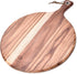 BILL.F Acacia Wood Pizza Peel, 10" Cutting Board, Cheese Paddle Board, 14x10x0.5 Inch