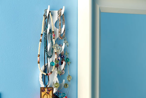 Multi-Functional Vertical Hooks, Made in The USA for Simple Organization (White)