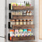 Vetacsion 2/3/4 Pack Moveable Fridge Magnetic Spice Racks,Metal Black/White (Wood)