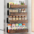 Vetacsion 2/3/4 Pack Moveable Fridge Magnetic Spice Racks,Metal Black/White (Wood)