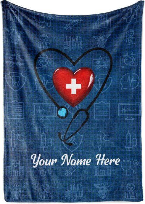 Customized Nurse Blanket - Ships Next Day, Printed in USA - Soft
