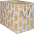 DII Gold Metallic Collection Polyester Storage Bin, Collapsible with Handles, Medium, Pineapple