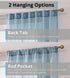 HLC.ME Lauren Semi Sheer Light Filtering Transparent Pocket Top & Back Tab Lightweight Floor Length Window Curtains, 2