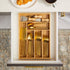 Juvale Bamboo Silverware Drawer Organizer, 6 Slots Wooden Cutlery Tray Holder for Kitchen, 14.5 x 10.25 x 1.75 In