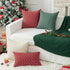 18x18, Set 2, Kevin Textile Dark Green and Beige Farmhouse Striped Patchwork Linen Decorative Throw Pillows Covers