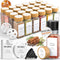 Glass Spice Jars with 360 Labels -24 pcs- 4oz- Spice Containers with