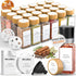 Glass Spice Jars with 360 Labels -24 pcs- 4oz- Spice Containers with