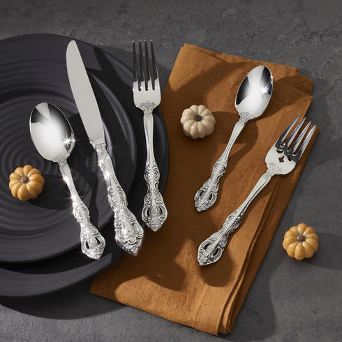 Oneida Michelangelo Fine Flatware Dinner Fork, Set of 4, 18/10 Stainless Steel, Dishwasher Safe