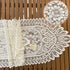 RHVQ 2Pcs Beige(13"x45") Lace Table Runners with Tassels, Farmhouse Boho Doily Vintage Floral Dollies for Tables