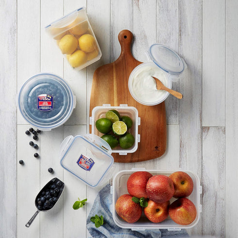 LocknLock Easy Essentials Food Storage Containers, 6-Piece, Clear, BPA Free, Airtight Lids