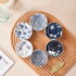 Ceramic Dipping Bowls Set of 6, 3 Inch Pinch Bowls for Sushi, Snack, Soy, BBQ, 2.5 Oz Blue and White