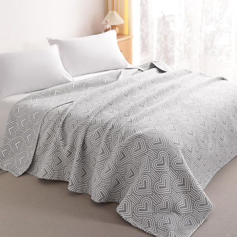 NTBAY 3 Layers Cotton Muslin 68x92 Twin Bed Blanket, Super Soft Breathable