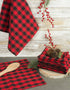 DII Buffalo Check Kitchen Collection - Classic Farmhouse Dishtowel Set, 18x28, Red & Black, 6 Piece