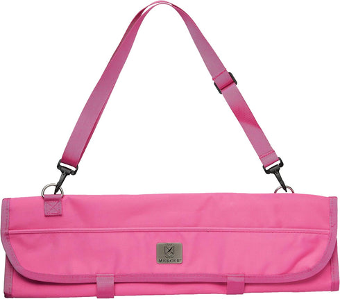 Mercer Culinary 7-Pocket Knife Roll Storage Bag in Pink