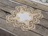 Gold European Lace and Antique Jacquard Fabric Doily - 14 Inch Square Placemat