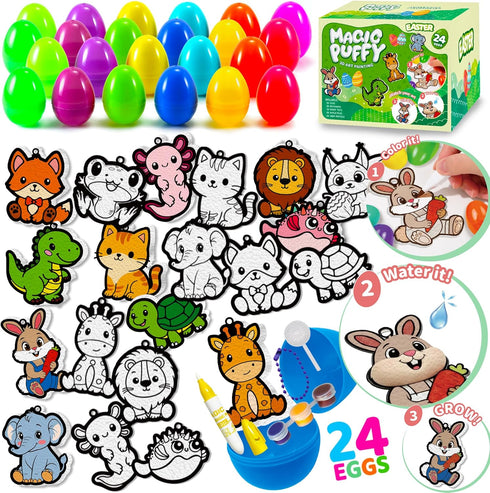 24PCS Easter Basket Stuffer Party Favors, Magic Puffs, 3D Puffs, DIY Art