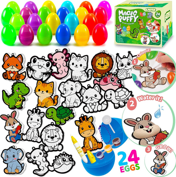 24PCS Easter Basket Stuffer Party Favors, Magic Puffs, 3D Puffs, DIY Art