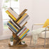 Hoctieon 4 Tier Tree Bookshelf, Free Standing Bookcase, Modern Book Storage Organizer for Home Office