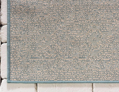 Unique Loom Outdoor Botanical Collection Area Rug - Light Blue/Beige Allover (2' x 3' 1" Rectangle)