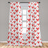 Ambesonne Love Window Curtains, Hand Written I Love You Phrases, Lightweight Decorative Panels Set of 2, Vermilion