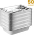 PLASTICPRO Disposable 2 LB Aluminum Baking Pans, 6'' X 8'' X 2'' for Cakes, Brownies, Meatloaf, Pack of 50