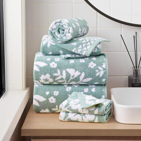 Lucky Brand Folk Floral 6 Piece Bath Towel Set - (2) Bath