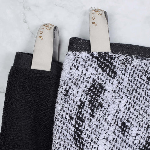 6 Set, Superior Cotton Piece Assorted Solid and Marble Hand Towel Daily Use, Soft, Absorbent, Decorative Bathroom