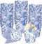 Whaline 200Pcs Blue Floral Cupcake Liners, Chinoiserie Muffin Baking Wrappers for Bridal, Baby Shower, Wedding,