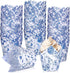 Whaline 200Pcs Blue Floral Cupcake Liners, Chinoiserie Muffin Baking Wrappers for Bridal, Baby Shower, Wedding,