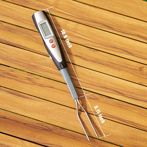 Meat Thermometer Fork with Digital Cooking Thermometer, Instant Read LCD Display, LED Light, Grill Thermometers for BBQ