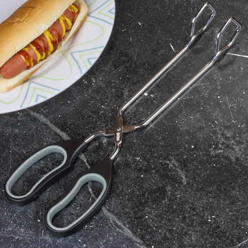 Chef Craft Classic Offset Tongs, 12 Inches, Black
