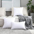 Home Brilliant Oblong Throw Pillow Covers 12x20 Striped Corduroy Rectangle for Spring Decor, Pure White