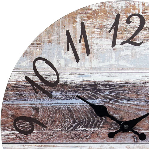 Stonebriar Vintage Farmhouse 14 Inch Round Hanging Wall Clock, Battery Operated