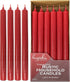 Hyoola 10 Inch Dinner Candles - 12 Pack - Red Tall Unscented Rustic Long Burning Candle Sticks