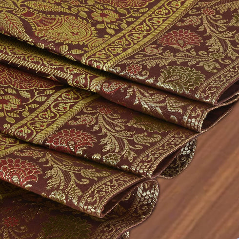 rajwada-fashion 60x16 Inches) Handmade Embroidered Silk Table Runner | Indian Patchwork Ethnic Boho Dcor for Dining