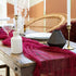 LS Designs Rustic Gauze Cheesecloth Table Runner - 36 x 180 inches (Carmine Red), Open Edge, Non-seared for Weddings