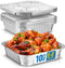 10 Pack 8x8 Disposable Aluminum Pans With Lids - Foil Pans for Cooking, Baking Cakes, Roasting & Homemade Breads