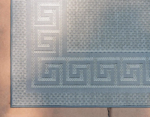 Unique Loom Outdoor Border Collection Area Rug - Greek Key, Gray/Black (2' 2" x 3' 1" Rectangle)