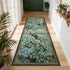 2.5x8, GarveeHome Forest Runner Rug Blue Green Washable Runner Rug for Kitchen, Botanical Low Pile Non Slip Stain