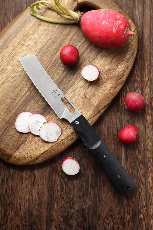 Miki Sharp 440A Stainless Steel Blade Japanese Kitchen Chef Folding Pocket Knife for Outdoor Cooking (Chef Blade)