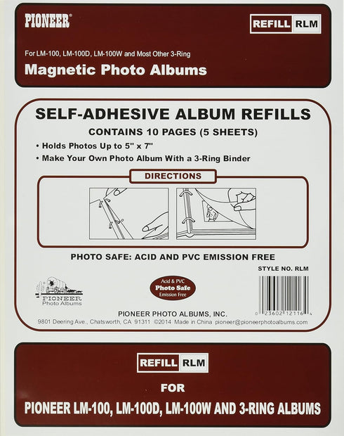 Refill Pages for LM-100, LM-100D, LM-100W Photo Albums, 10 Pages