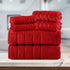 4 6-Piece Set 100% 2 2 2 Set, Elegant Comfort Lines Viscose Stripe Premium Towel - Turkish Cotton High Absorbent Luxury