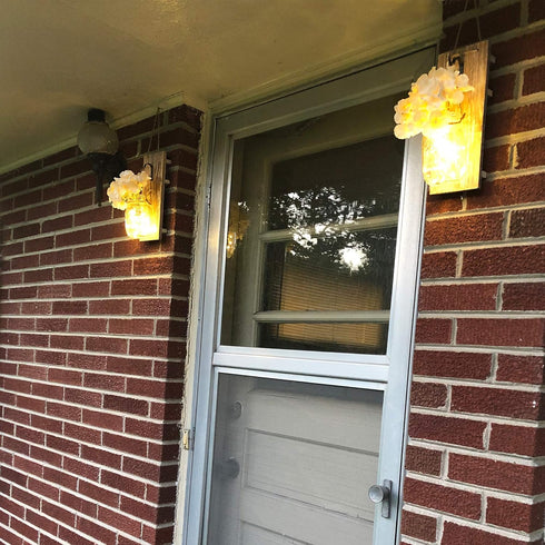 Set Besuerte Mason Jar Wall Sconces of Two, Wall Deco Cute Wall Decor with LED Fairy Lights, Art for Living Room Modern