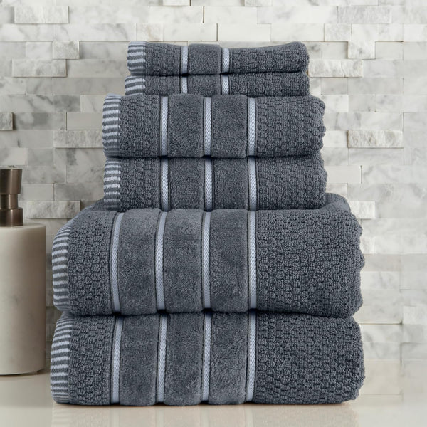 Luxury Cotton Towel Set - Rice Weave 100% Egyptian Cotton 6 Piece